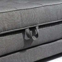 HOMCOM Canapea Extensibilă din Material Textil 2 Locuri cu Tapițerie și Arcuri, 151x75x85 cm, Gri(m-8)