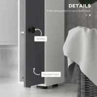 kleankin 180cm Slim Bathroom Cabinet, with Drawer, Shelves and Cupboards - Grey(m-6)