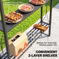 Outsunny 2.5 x 1.5m BBQ Tent Canopy Patio Outdoor Awning Gazebo Party Sun Shelter - Coffee(m-5)
