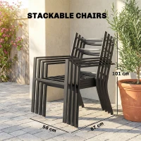 Outsunny 5 Pieces Outdoor Dining Set with Cushions, Garden Dining Set for 4 with Square Table and Stackable Chairs(m-6)