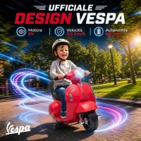 AIYAPLAY Moto Elettrica per Bambini 1.5-3 Anni MINI VESPA GTS 6V, Rossa(m-4)