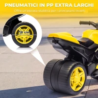 AIYAPLAY Moto per Bambini Balance Bike Senza Pedali con Musica, Età 18 Mesi - 3 Anni, Giallo(m-5)