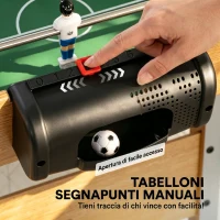SPORTNOW Calcio Balilla con 22 Giocatori, Palline e Segnapunti Manuale, Rovere e Giallo(m-7)