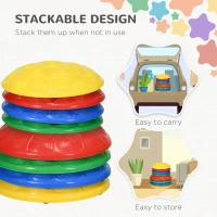 ZONEKIZ Eight-Piece Kids Stepping Stones, with Non-Slip Mats, Balance River Stones(m-6)