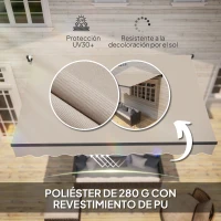 Outsunny Toldo Retráctil de Aluminio para Ventanas y Puertas con Protección UV30+ y Inclinación Ajustable 360x220 cm Crema(m-5)