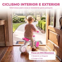 AIYAPLAY Bicicleta sem Pedais Rosa com Assento Ajustável e Rodas Traseiras com Luzes para Meninos e Meninas de 1 a 2 Anos(m-7)