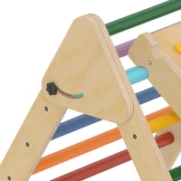 AIYAPLAY Toddler Climbing Frame for Kids, with Ramp, 3-in-1 Wooden Play Triangle Set for 18-48 Months, Multicolour(m-11)
