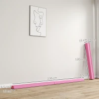 SPORTNOW 7.7ft Folding Gymnastics Beam, Floor Balance Beam for Kids with Anti-Slip Base, Gymnastics Equipment for Home, Pink(m-3)