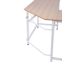 HOMCOM Escritorio Esquinero Moderno con Marco de Acero Carga 70 kg para Oficina Hogar Estudio 150x150x76 cm Roble(m-11)