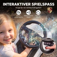 AIYAPLAY Rutschauto Kinder Porsche Rutschfahrzeug mit Hupe Licht Motorgeräuschen, für 18–36 Monate, Weiß(m-5)