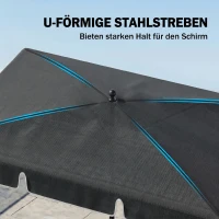 Outsunny Sonnenschirm Strandschirm Gartenschirm Schirm Balkonschirm Sonnenschutz knickbar Grau(m-5)