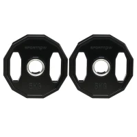SPORTNOW Conjunto de 2 Discos de Pesas de 5 kg con Orificio de 50 mm para Entrenamiento de Fuerza  Ø24x3,5 cm Negro(m-1)