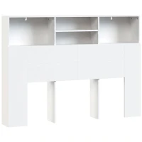 HOMCOM Cabecero de Cama 140 cm con Almacenaje Cabezal de Cama con 4 Compartimentos Abiertos para Dormitorio Blanco(m-1)