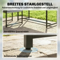 Outsunny Gartenmöbel Set Sitzgruppe 5-teilig Glastisch mit 4 Atmungsaktiven Stühlen klappbar Rückenlehne Seilflecht(m-8)