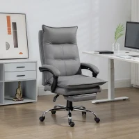 Vinsetto Silla de Masaje Reclinable con 6 Puntos de Masaje y 5 Modos con Función de Calefacción Ajustable 66x74x114-121,5 cm Gris(m-10)