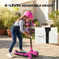 AIYAPLAY Three-Wheel Foldable Electric Scooter for Kids Aged 6-10 Years, Pink(m-6)