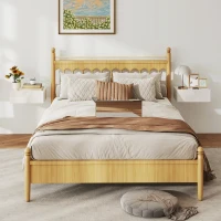 HOMCOM Juego de 2 Mesitas de Noche Flotantes con 1 Cajón Montado en la Pared Estilo Moderno para Dormitorio 40x30x15 cm Blanco(m-2)