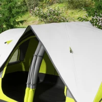 Outsunny Tenda da Campeggio 3 posti con 2 Spazi Separati, in Poliestere e Fibra di Vetro, 450x215Px180 cm, Verde(m-9)