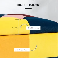 HOMCOM Storage Ottoman, Storage Bench with Wood Legs, Footstool, Footrest with Velvet Surface for Bedroom, Hallway, Living Room, 114 x 47 x 47 cm, Multicoloured(m-5)
