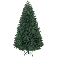 HOMCOM Albero di Natale Artificiale 180cm con 1061 Rami e Base in Metallo, Verde(m-10)