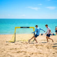 SPORTNOW Porta da Calcio Pop-Up Pieghevole con Borsa di Trasporto, Giallo(m-9)