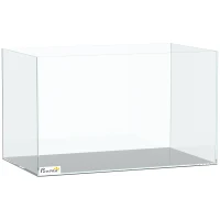 PawHut Fish Tank Bare Glass for DIY Glass Aquarium with Protective Base Mat 43L Transparent for Fish Shrimps(m-1)