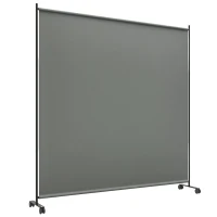 Outsunny Panneau brise-vue paravent extérieur sur roulettes pour le jardin, terrasse, balcon - dim. 183L x 30l x 181H cm - gris(m-11)