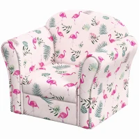 AIYAPLAY Kids Armchair with Flamingo Design, Wooden Frame, for Bedroom, Playroom, Kids Room - Pink(m-11)