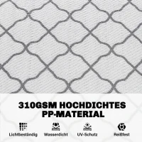 Outsunny Outdoor Teppich robuster Wetterfest Outdoorteppich Carpet mit Netzmuster 182 x 274 cm Grau(m-4)