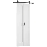 HOMCOM Porta Scorrevole a Libro Pieghevole a Portafoglio con Superficie Verniciabile, 70x210 cm, Bianco(m-11)
