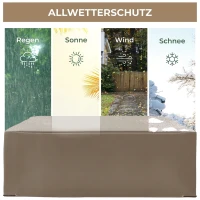 Outsunny Schutzhülle für Gartenmöbel Winterfest Wasserdicht Abdeckung Abdeckplane Oxford 275 x 205 x 90 cm Beige(m-4)