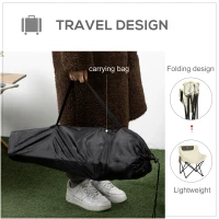 Outsunny Camping Chair, Lightweight Folding Chair with Carrying Bag and Storage Pocket, for Festivals, Fishing, Beach and Hiking, White(m-4)