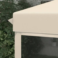 Outsunny Cenador de Jardín 3x3 m con Mosquiteras Anti-UV Marco de Acero y Bolsa de Transporte para Patio Terraza Fiesta Beige(m-8)