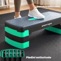 SPORTNOW Stepper Aerobico Regolabile, Altezza 10/15/20cm con Riser(m-5)