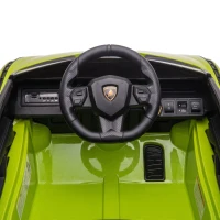 HOMCOM Carro Elétrico Infantil Lamborghini SIAN 12V para Crianças de 3-8 anos com Controle Remoto Abertura da Porta Música MP3 USB e Faróis 108x62x40 cm Verde(m-10)