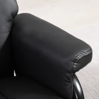 HOMCOM Swivel Recliner Chair with Footstool, PU Leather Recliner Armchair with Ottoman, Steel Base, Upholstered Reclining Chair for Living Room, Bedroom, Office, Black(m-8)