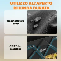 Outsunny Carrello da Giardino Pieghevole 66L con Manico Regolabile e Portabicchieri, Nero(m-8)