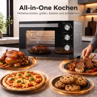 HOMCOM 36 L minioven met hetelucht, 90-230 °C temperatuurregeling, 1500W(m-4)