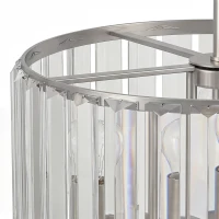 HOMCOM Semi Flush Mount Modern Crystal Chandelier Ceiling Light, Crystal Ceiling Light Fixture with E14 Base, Silver Tone(m-10)