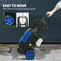 Outsunny 2200W High Pressure Washer, 170 Bar Pressure Washer with Adjustable Nozzle and 6M Hose, 32W x 32D x 80H cm Blue(m-8)