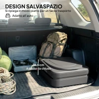 Outsunny WC Portatile da Campeggio con 12 Pacchetti Coagulanti e 12 Sacchetti di Smaltimento, 42x46x43.5 cm, Grigio e Nero(m-5)