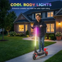 AIYAPLAY Foldable Kids Electric Scooter with LCD Display, Dual Shock Absorption, Up to 15 KM/H, Max Range 6 KM for Age 6-14, Red(m-7)