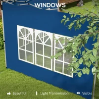 Outsunny Set of 2 Gazebo Side Panels - Blue(m-6)
