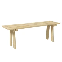 Outsunny Banco de Madera de 2 Plazas Carga 220 kg Banco de Exterior para Jardín Patio Terraza 130x38x45 cm Natural(m-1)