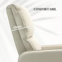HOMCOM Fotoliu Electric cu Funcție de Ridicare și Înclinare, din Material Textil, cu Telecomandă și Buzunar Lateral, Bej(m-6)