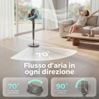 HOMCOM Ventilatore a Piantana a 12 Velocità con Telecomando, Timer 12h e Altezza Regolabile, 35.5x32.5x116.5 cm, Grigio(m-6)