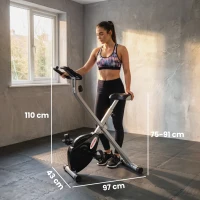 SPORTNOW Bicicleta Estática Plegable 8 Niveles Resistencia Magnética Monitor LCD Asiento Ajustable Sensor Ritmo Soporte Teléfono(m-3)
