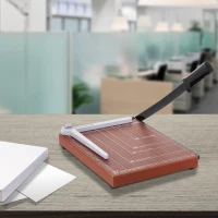 HOMCOM Cizalla Cortadora de Papel A4 Capacidad 12 Hojas con Regla Guía Cuchilla de Corte Preciso para Hogar 48x26,5x5 cm(m-10)