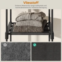 HOMCOM Kleiderschrank offen, 4 Stock Kleiderständer mit 2 Hängefächern für Wohnzimmer, 182 x 43 x 185 cm, Schwarz(m-6)