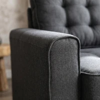 HOMCOM Canapea Extensibilă din Material Textil 2 Locuri cu Tapițerie și Arcuri, 151x75x85 cm, Gri(m-9)